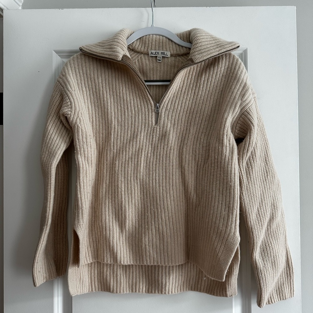 Alex Mill Women's Cream Half-Zip Sweater